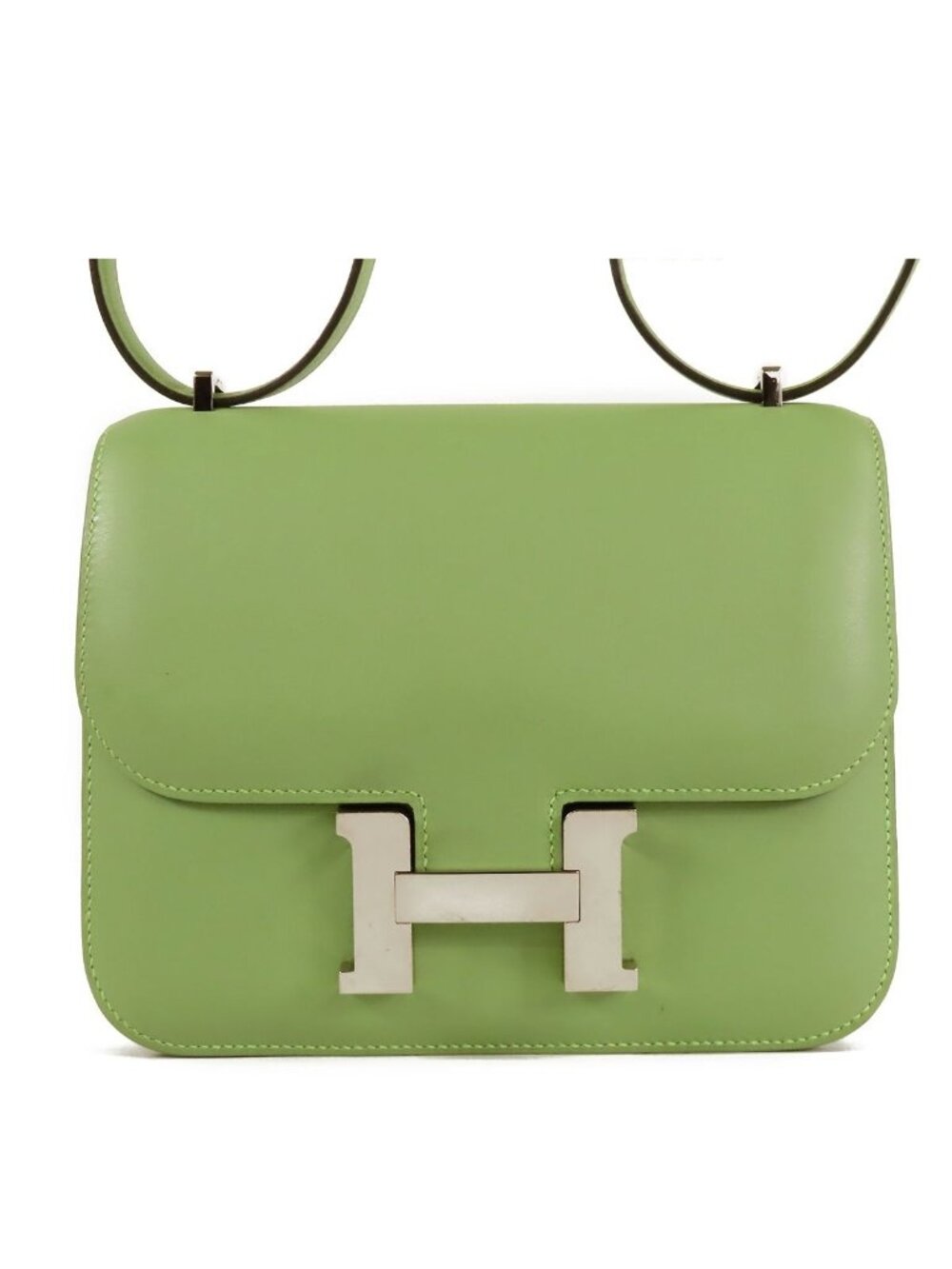 Hermes Constance 3 Mini 18 Vert Criquet Silver Swift Miroir Shoulder Bag